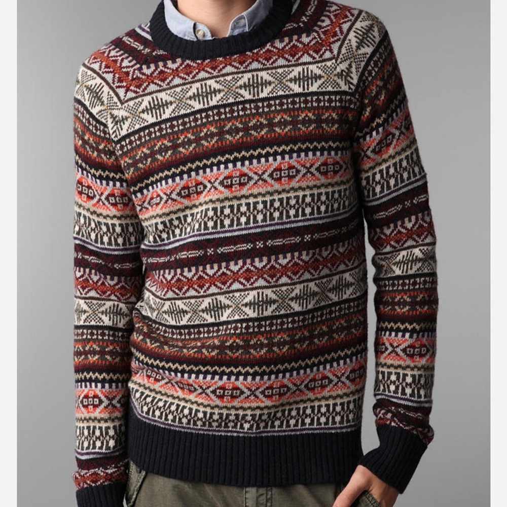CPO Provisions Crewneck Sweater with Fair Isle Design